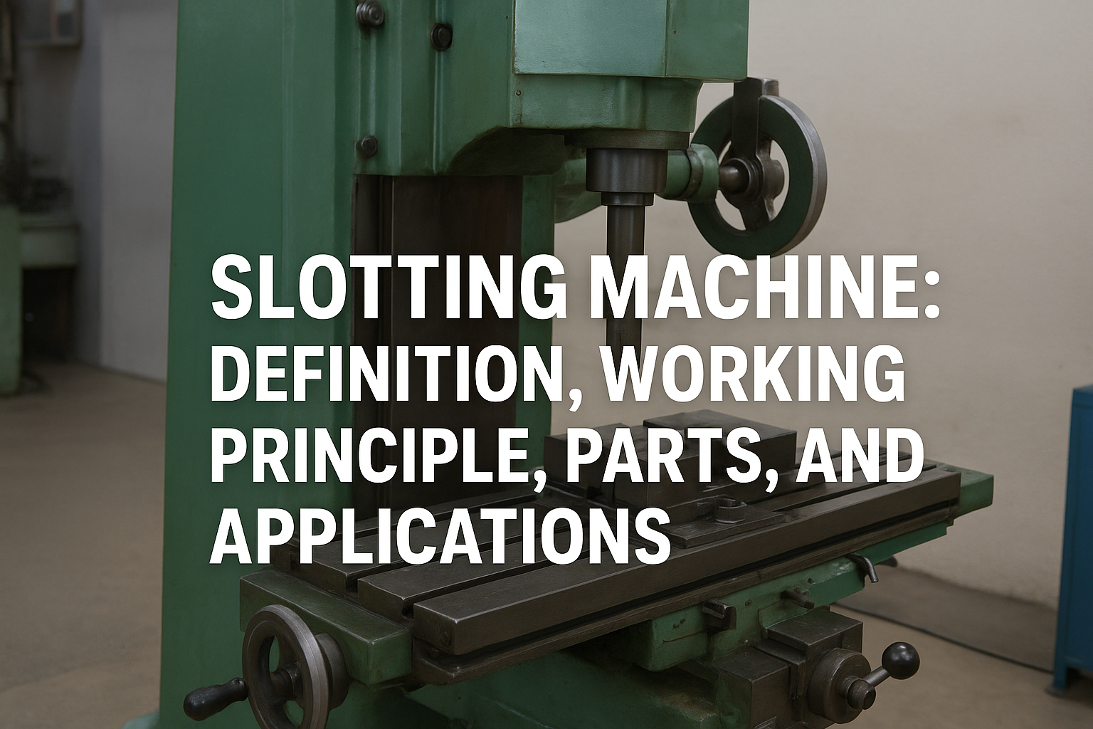 Slotting Machine (2025): Best Definition , Working Principle, Parts, and Applications
