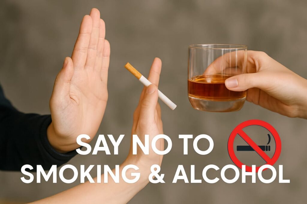 Simple Health Tips “Say No to Smoking & Alcohol 🚫”