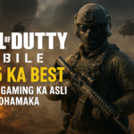 Call of Duty Mobile 2025 action soldier artwork with battlefield and helicopters.