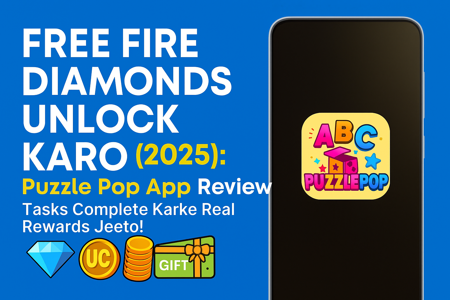 Free Fire Diamonds Unlock Karo (2025): Puzzle Pop App Review – Tasks Complete Karke Real Rewards Jeeto!